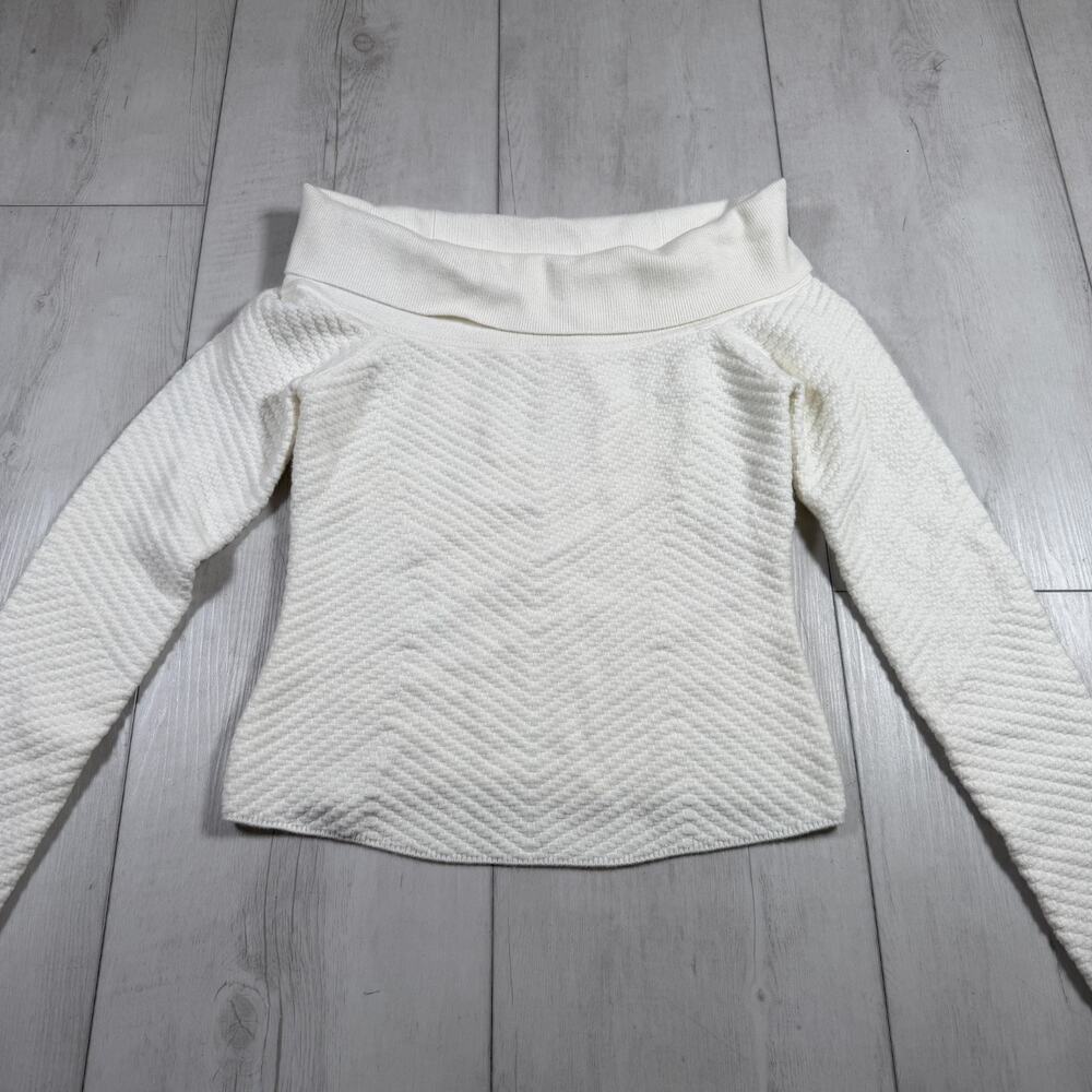 NWT Favorite Daughter Women's Small Graces Ivory Off-Shoulder Knit Top Sweater